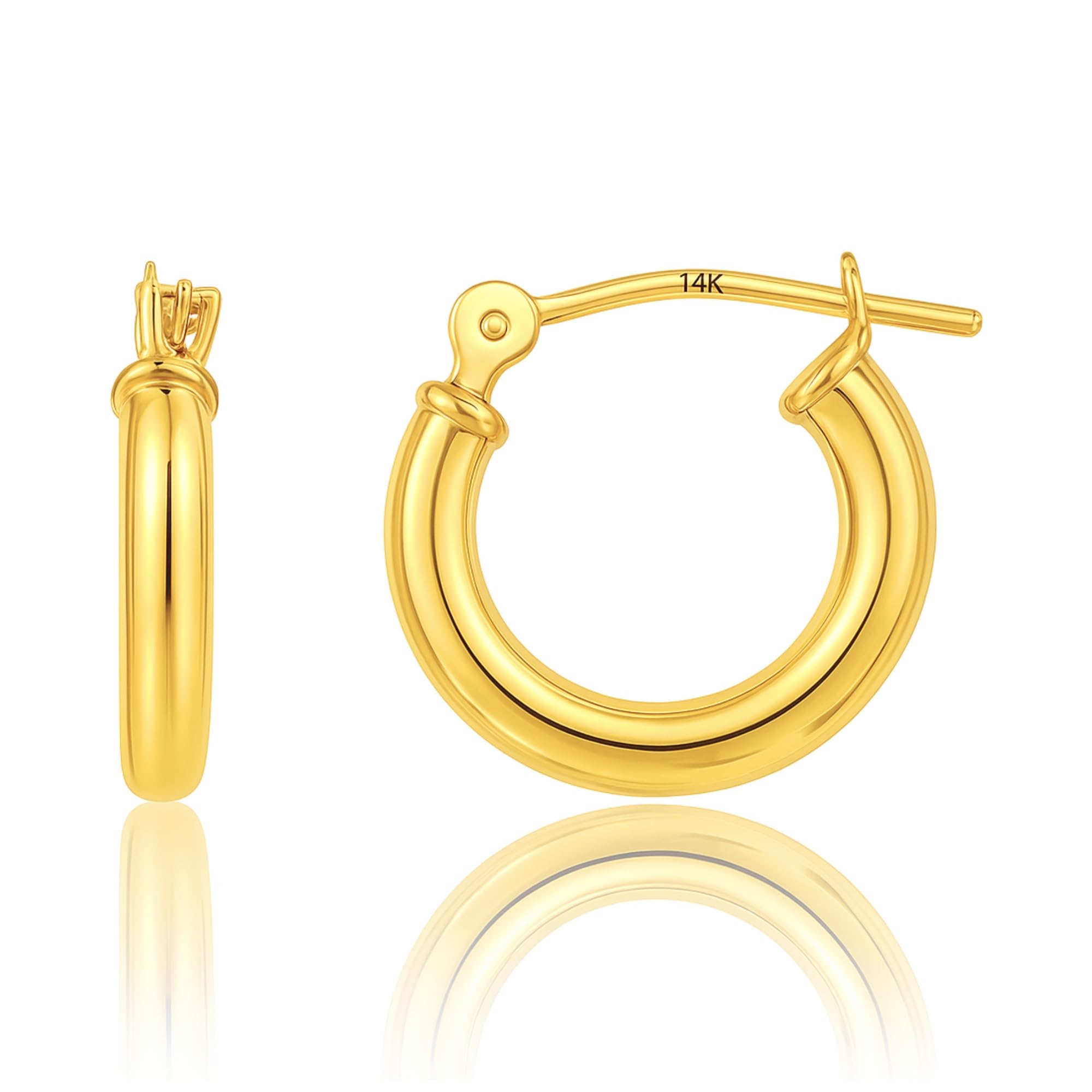2MM Tube Classic Hoops in 14K Gold