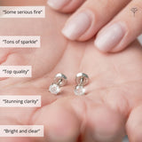 Everyday Solitaire Lab Diamond Studs in 14k Gold, IGI Certified
