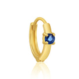 Mini Solitaire Huggie Hoops in 14K Yellow Gold
