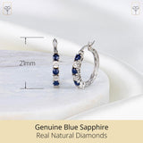 Celeste Diamond Gemstone Hoops in Sterling Silver