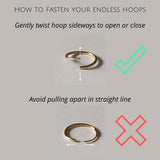 1.5MM Endless Hoops in 14K Yellow Gold