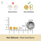 Classic 6mm Gemstone Round Stud Earrings in 14K Gold