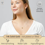 Solitaire Bezel Set Gemstone Pendant in 14k Gold