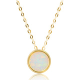 Solitaire Bezel Set Gemstone Pendant in 14k Gold