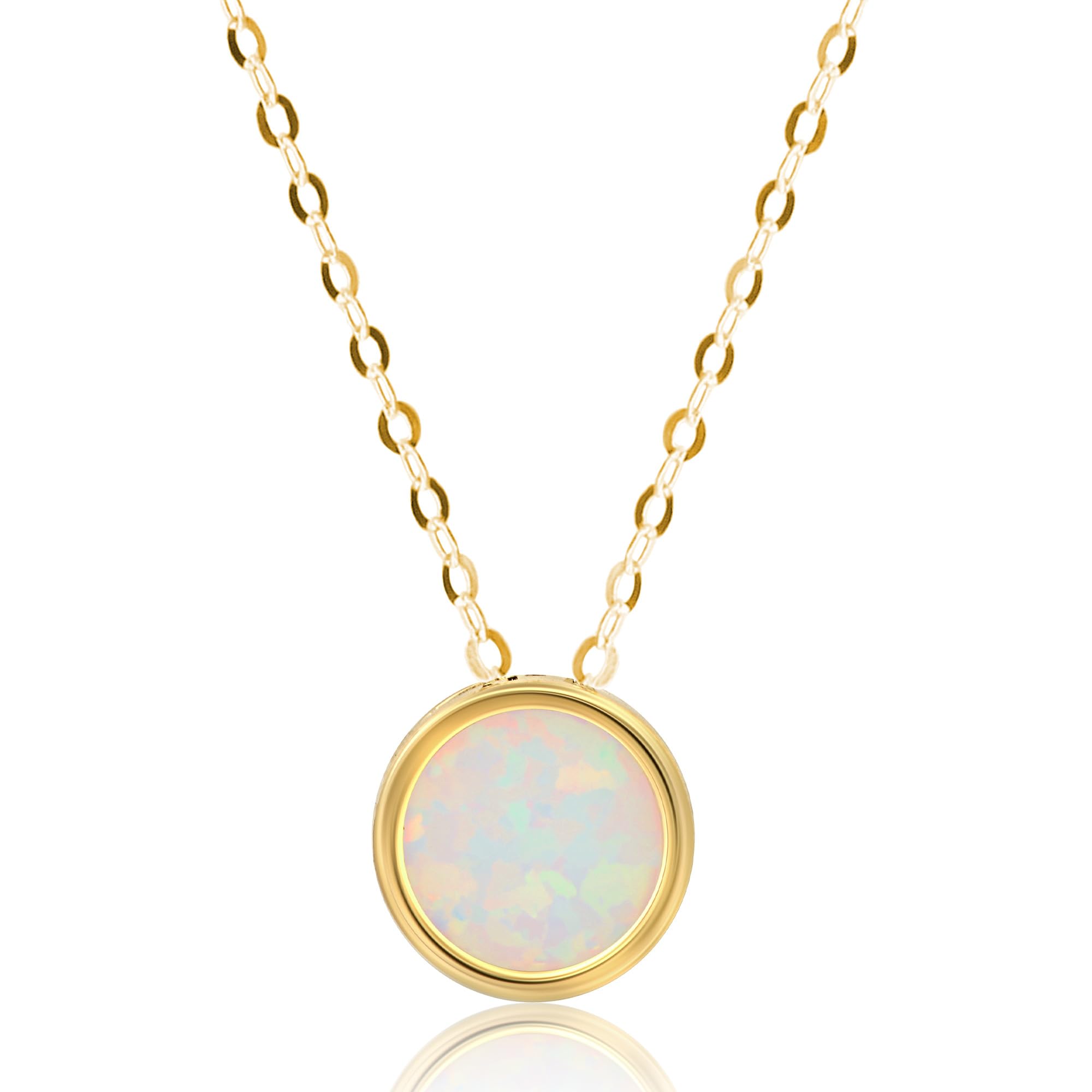 Solitaire Bezel Set Gemstone Pendant in 14k Gold