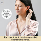Diamond Love Knot Necklace & Earrings in 925  Silver