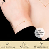 Golden Dew Solitaire Lab Diamond Bezel Necklace in 10k Gold