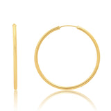 2MM Tube Endless Hoops in 14K Yellow Gold