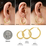 3MM Tube Classic Hoops in 14K Gold