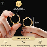 3MM Tube Classic Hoops in 14K Gold