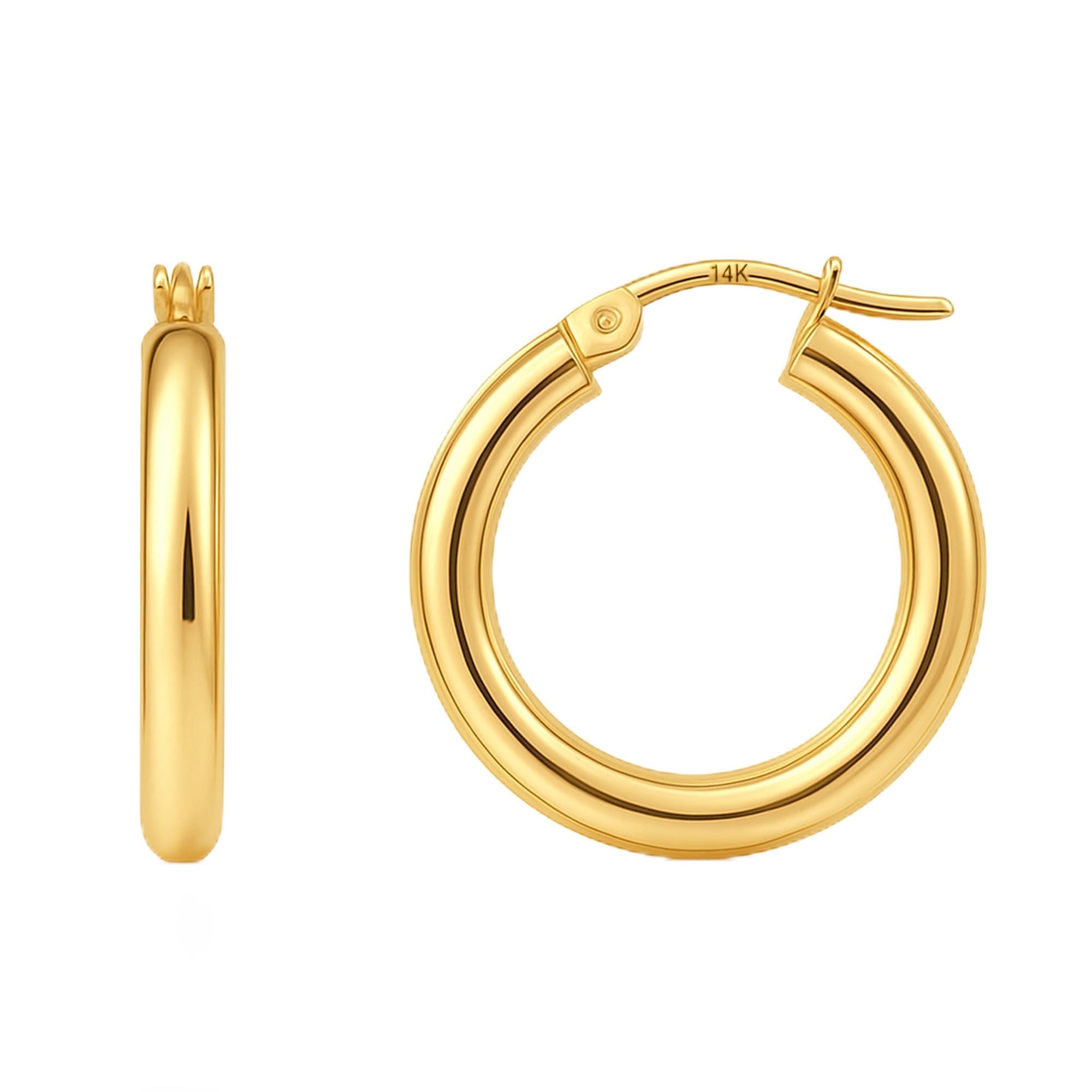 3MM Tube Classic Hoops in 14K Gold