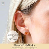 Oval Solitaire Gemstone Studs in 14k Gold