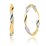 Axis Two-Tone Hoops in 10k Gold