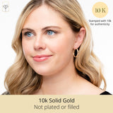 Knurled Solid 10k Gold Hoop Earrings
