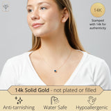 Solitaire Bezel Set Gemstone Pendant in 14k Gold