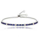 Round Sapphire Tennis Bracelet in 925 Silver