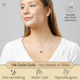 Solitaire Bezel Set Gemstone Pendant in 14k Gold