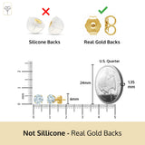 Classic 6mm Gemstone Round Stud Earrings in 14K Gold