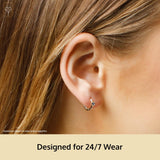 Mini Solitaire Huggie Hoops in 14K Yellow Gold