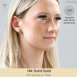 Oval Solitaire Gemstone Studs in 14k Gold