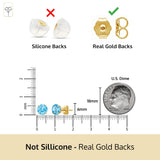 Classic 6mm Gemstone Round Stud Earrings in 14K Gold