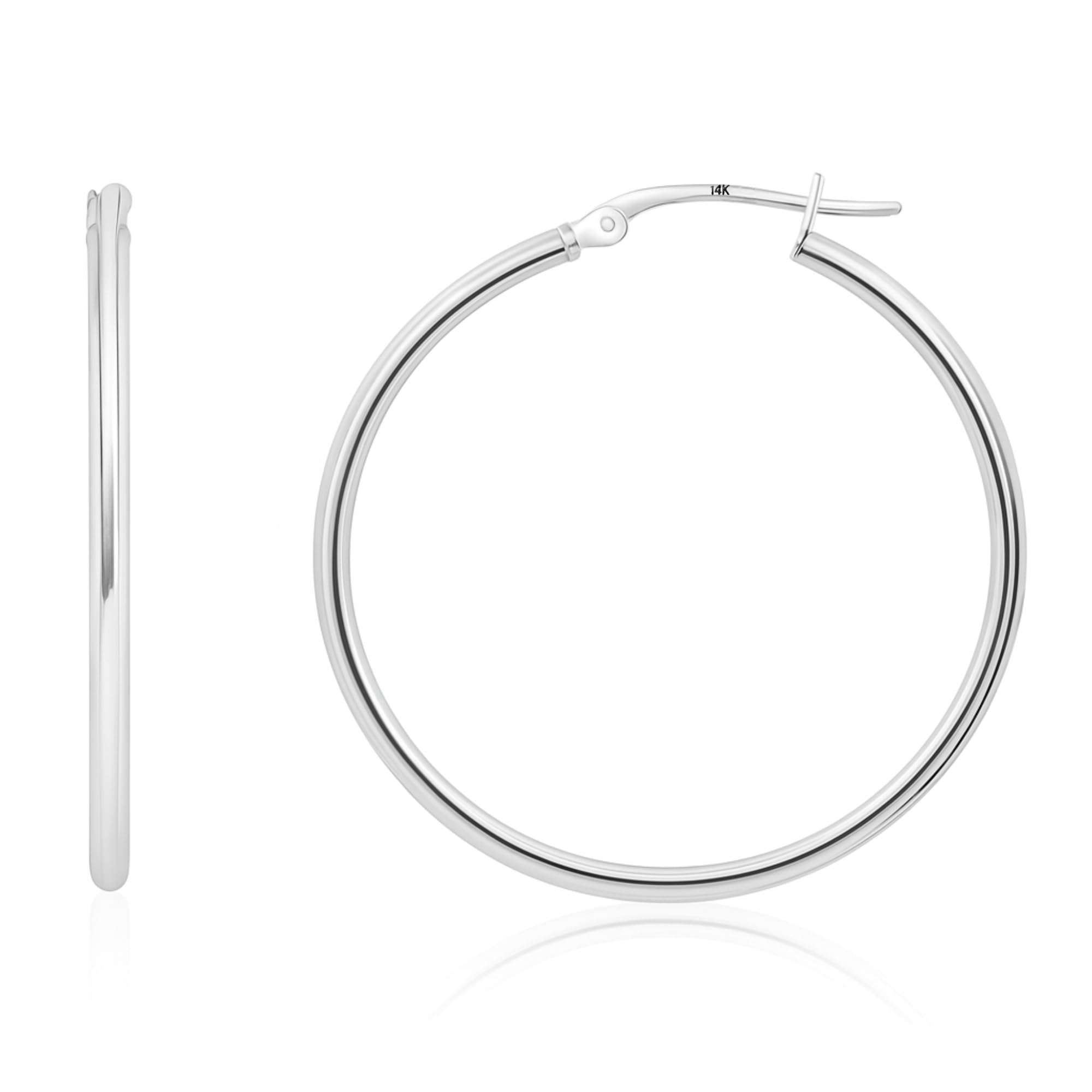 2MM Tube Classic Hoops in 14K Gold