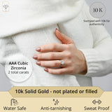 2 Carat Solitaire Simulated Diamond Ring in 14k Gold