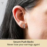 Small Gemstone Bar Studs in 14k Gold