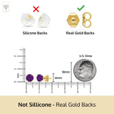 Classic 6mm Gemstone Round Stud Earrings in 14K Gold
