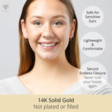 1.5MM Endless Hoops in 14K Yellow Gold