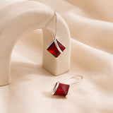 7MM Princess Cut Drop Earrings in 925 Silver
