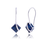 7MM Princess Cut Drop Earrings in 925 Silver