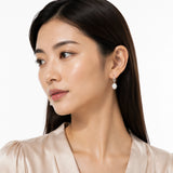 Halo Birthstone Dangle Earrings in 925 Silver