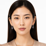 Halo Birthstone Dangle Earrings in 925 Silver