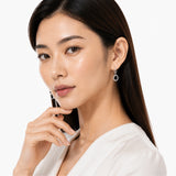 Halo Birthstone Dangle Earrings in 925 Silver