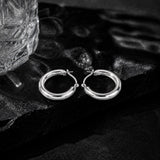 Thick Round Hoop Earrings in 925 Silver