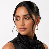 Thick Round Hoop Earrings in 925 Silver