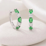 20MM Oval Birthstone Hoops in 925 Silver