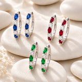 20MM Oval Birthstone Hoops in 925 Silver