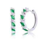 20MM Marquise Hoops  in 925 Silver