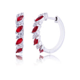 20MM Marquise Hoops  in 925 Silver