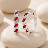 20MM Marquise Hoops  in 925 Silver