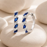 20MM Marquise Hoops  in 925 Silver