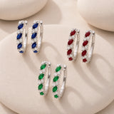 20MM Marquise Hoops  in 925 Silver