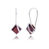 7MM Princess Cut Drop Earrings in 925 Silver