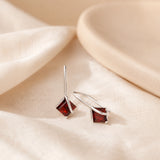 7MM Princess Cut Drop Earrings in 925 Silver