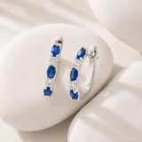 20MM Oval Birthstone Hoops in 925 Silver
