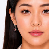 7MM Princess Cut Drop Earrings in 925 Silver