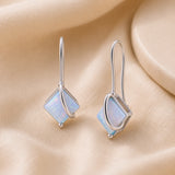 7MM Princess Cut Drop Earrings in 925 Silver