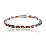 Oval Cut Gemstone Tennis Bracelet in 925 Silver
